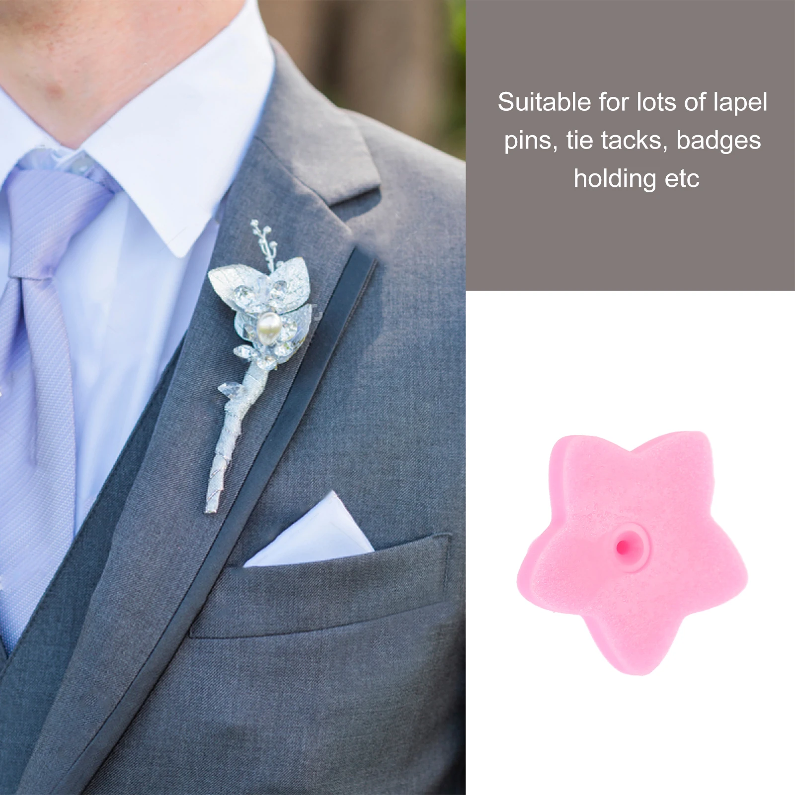 

100pcs Star Shaped Pin Backs Pink Rubber Badge Caps for Lapel Pins Tie Tacks Keeping Storage Jewelry Accessories