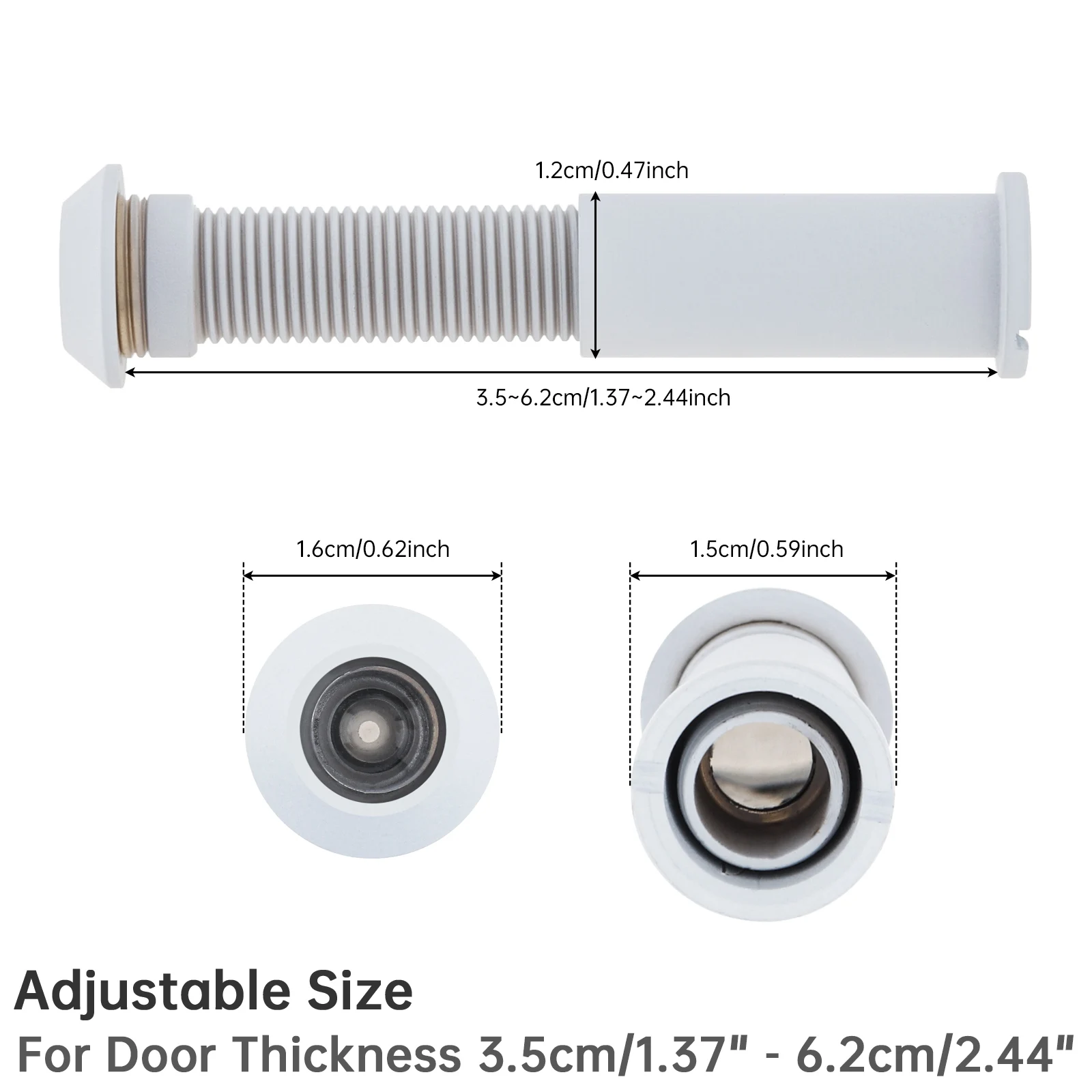 12mm Solid Brass 160 Degree Door Viewer Peephole for 35-62mm Doors Thickness,HD Optical Glass Lens Security Peek Peep Holes