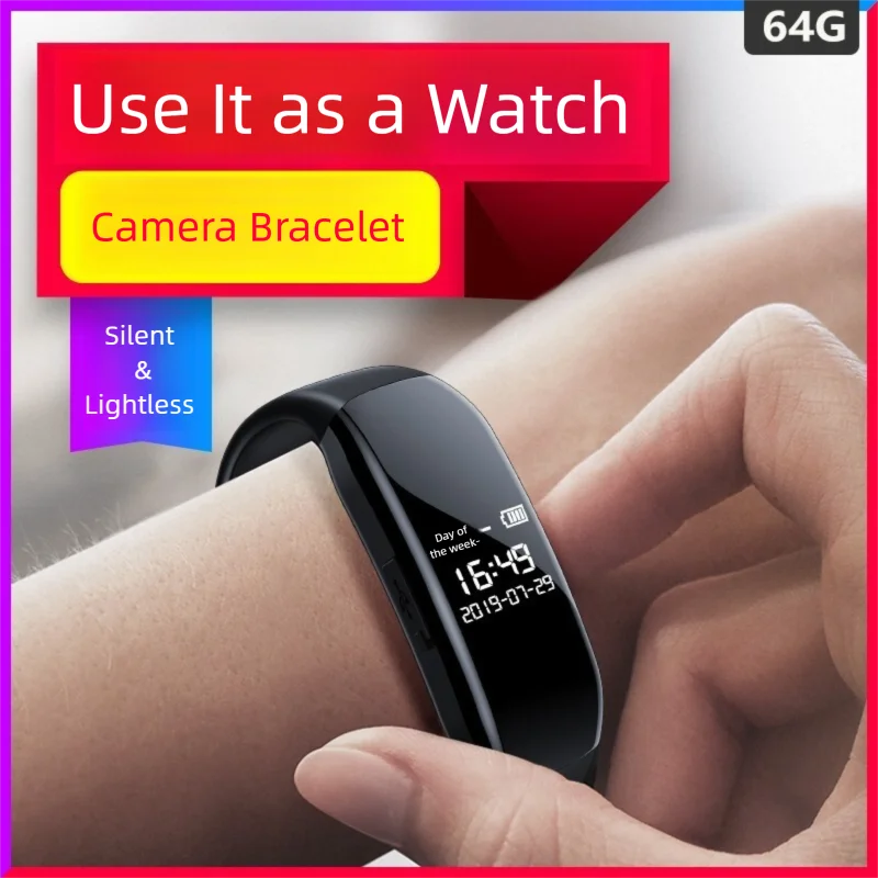 Mini Camera 1080P HD DV Small Cam Audio Voice Video Recorder Bracelet Micro Camcorder Wristband Support Hidden TF Card