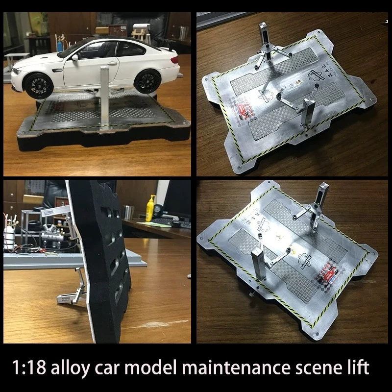 

1: 18 Alloy Car Model Maintenance Scene, Car Model Lift, Lifting Frame Maintenance Table DIY Scene