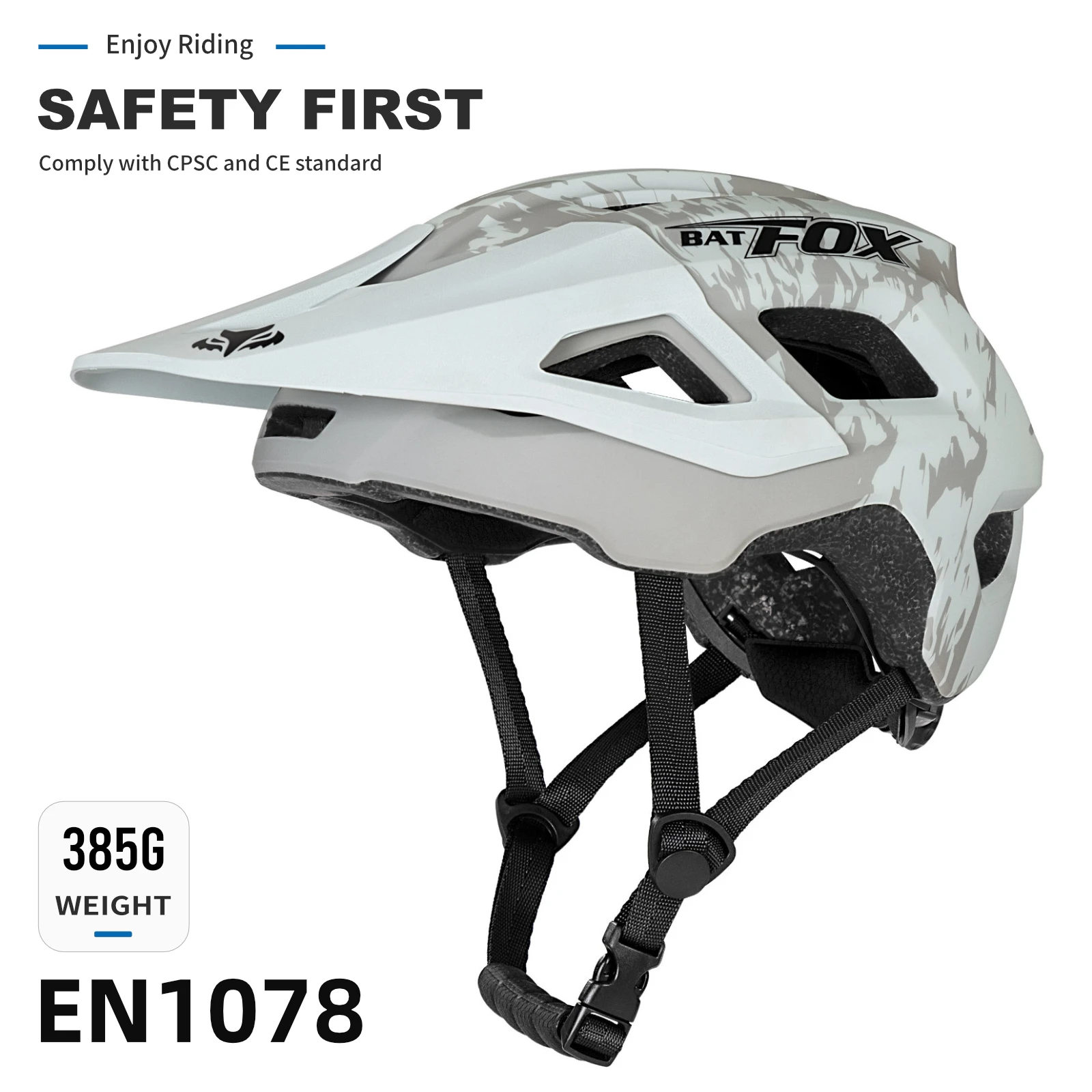 BATFOX Męski kask rowerowy MTB Lekki rower górski Cross Country Kask rowerowy Wygodna podszewka Kask rowerowy górski
