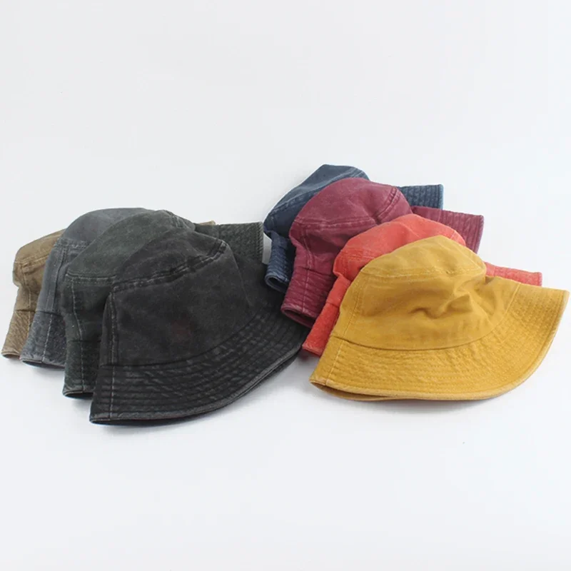 Gewaschener Denim-Eimerhut für Kinder, breite Krempe, Baumwolle, Fischerhut für Mädchen und Jungen, Sommer-Panama-Sonnenhut, Outdoor-Strand-Angelkappe – Detail 2