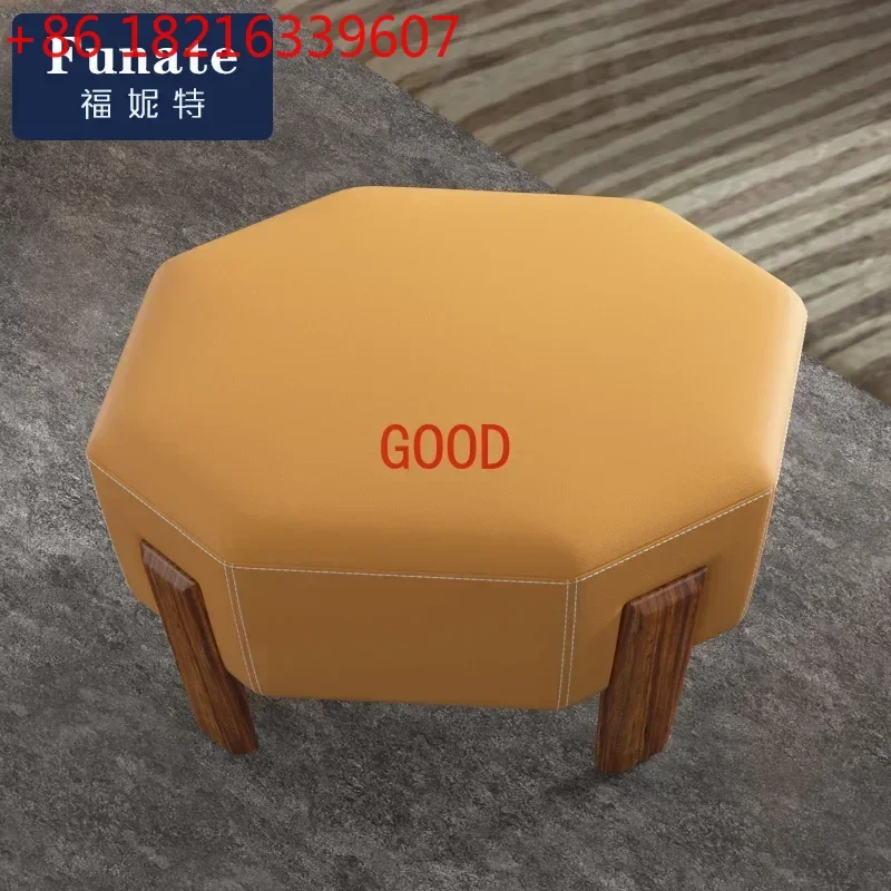 

TAO Genuine Leather Pedal Shoes Sofa Stool Living Room Nordic Light Luxury Solid Wood Bed End Stool
