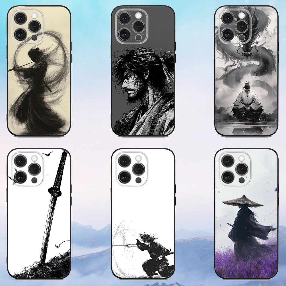 

M-Miyamoto Musash Phone Case For iPhone 16e,16,15,14,13,12,11,Pro,X,XS,Max,XR,Plus,Mini Soft Black Cover