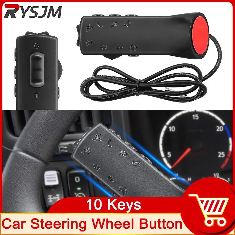 10 Keys Universal Car Steering Wheel Button Remote Controller Car Radio GPS Navigation DVD 2 Din Android Wired Remote Control cu