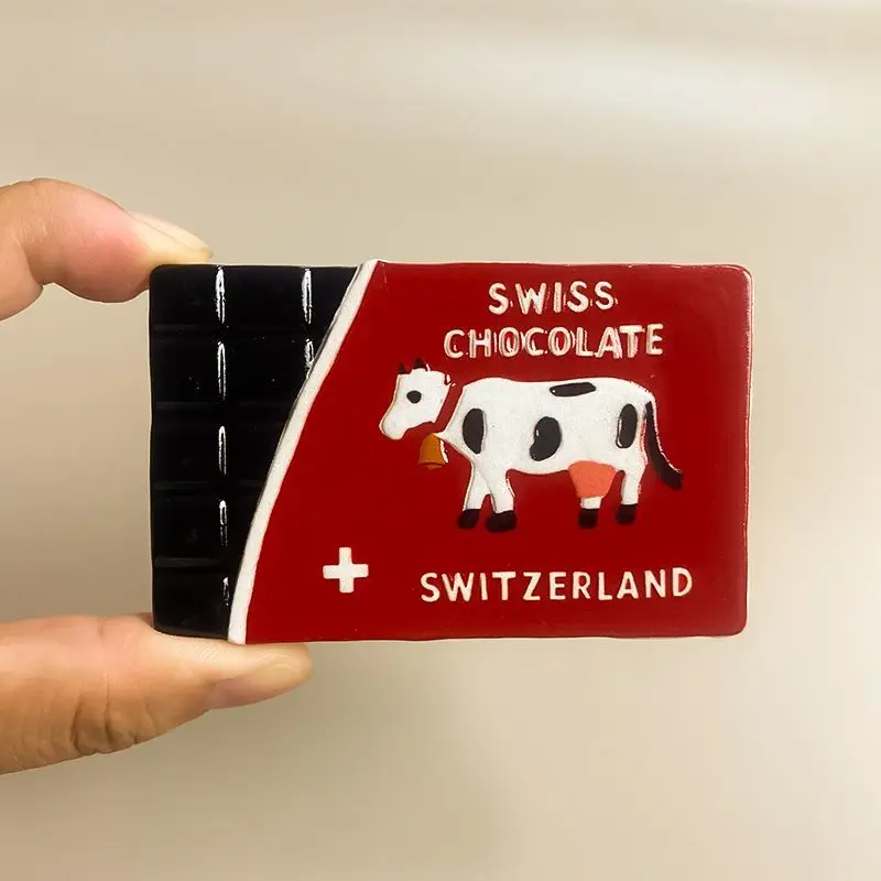

Cute 3D Resin Switzerland Refrigerator Magnets Aimants Frigo Imanes Home Decor Room Decoration Swiss Chocolate Cow CrossSouvenir
