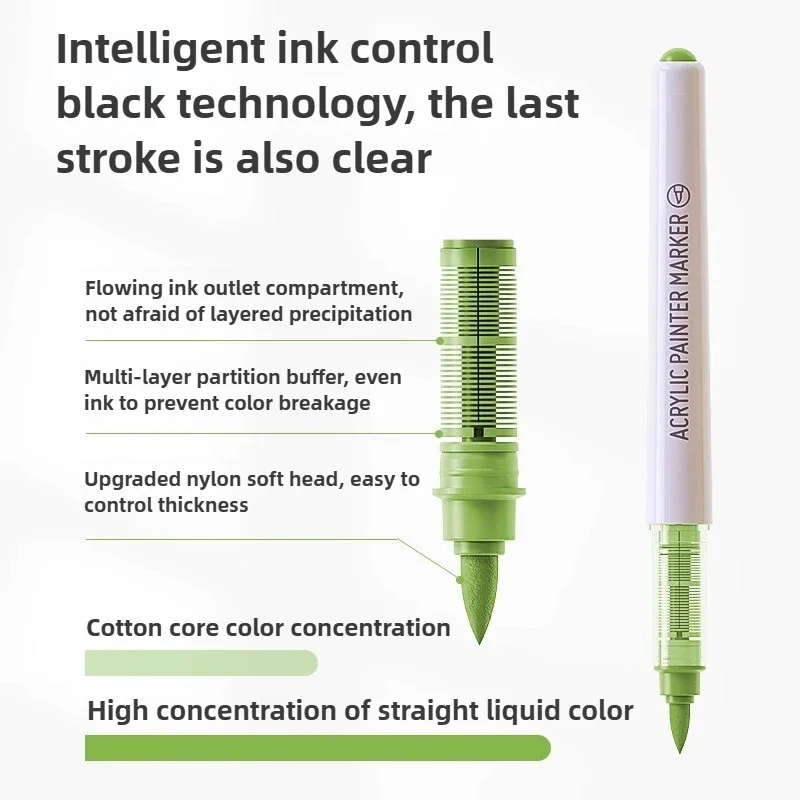 LANGUO 384 Colors Direct Liquid Acrylic Paint Pens Brush Marker Pen for Ceramic Painting Glass DIY School Supplies Stationery