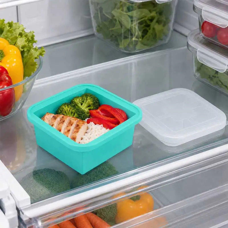 2PCS 1/2/4 Grid Silicone Freezer Tray with Lid Reusable Silicone Soup Freezer Molds for Freeze and Store Soup, Broth, Sauce