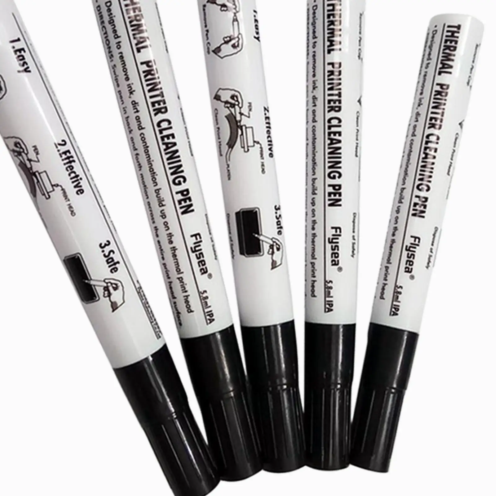 Alcohol Pen for Thermal Print Head Cleaning 5 Pack Printer Decontamination Tool for Cash Register Receipt Label Maker