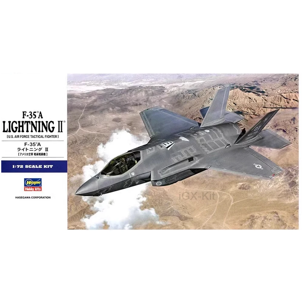 Hasegawa 01572 1/72 Scale US F35 F-35A Lightning II Fighter Jet Attack Aircraft Hobby Craft Toy Plastic Model Building Kit