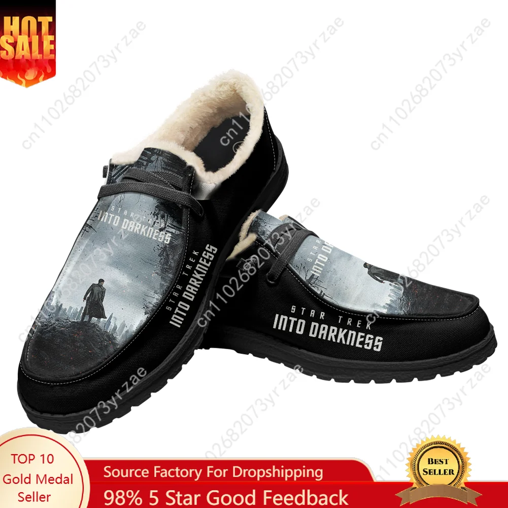 

Star Trek Into Darkness Velvet Flat Shoes Mens Womens Warm Shoe Indoor Outdoor Light Shoe Personalized Print Custom Couple Shoes