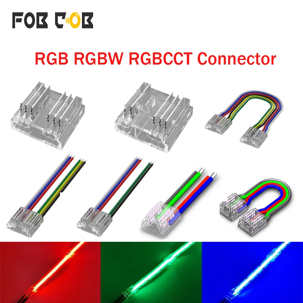 4pin 5pin 6pin RGB RGBW RGBCCT taśma szybkie złącze 12mm szerokość taśmy LED szybkie złącze bez lutowania L listwa narożna