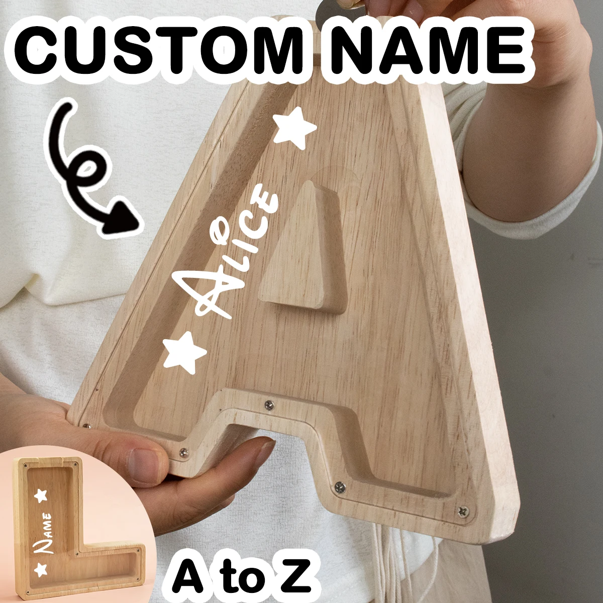 Custom Bank With Name,Personalized Large Piggy Bank,Wooden Bank,Customized Clear Bank,Customizable Birthday Gifts,Anniversary