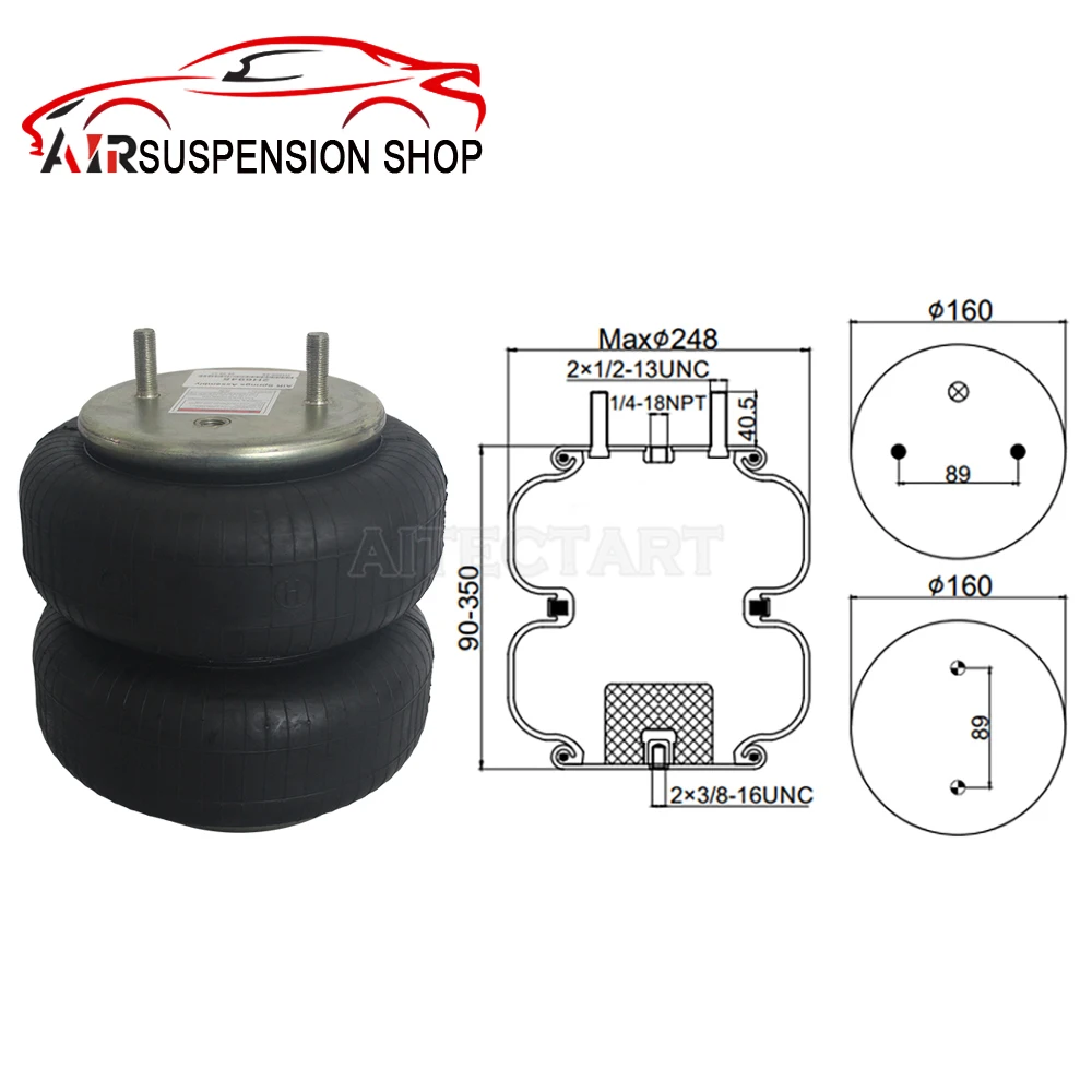 BRAND NEW DOUBLE CONVOLUTED AIR SPRING FOR FIRESTONE W01-358-6945 20F-2 CONTITECH FD200-25427 GOODYEAR 2B9-253 FOR TRUCK TRAILER