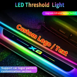 Customized For X6 X5 X1 X2 X3 X4 X7 GT text 2023 2022 Car Welcome Door illuminated Sill Light Logo Lamp LED Car Pedal Decoration