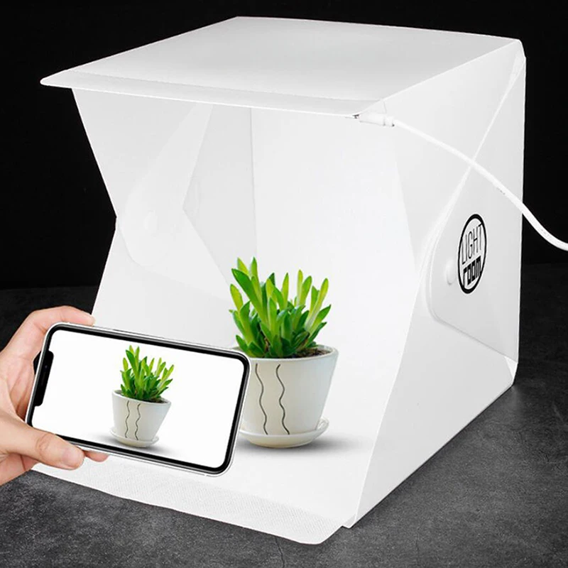 Hot Photography LED Light Room Photo Studio Light Tent Soft Box Backdrop Photobox For DSLR Camera 22CM Portable Folding Lightbox