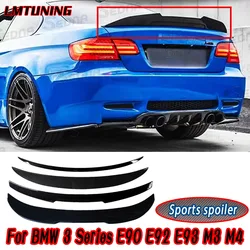 For BMW 3 Series E90 E92 E93 M3 M4 MP PSM Style Glossy Black Carbon Fiber Rear Trunk Spoiler Wing Enhanced Car Tuning Accessorie