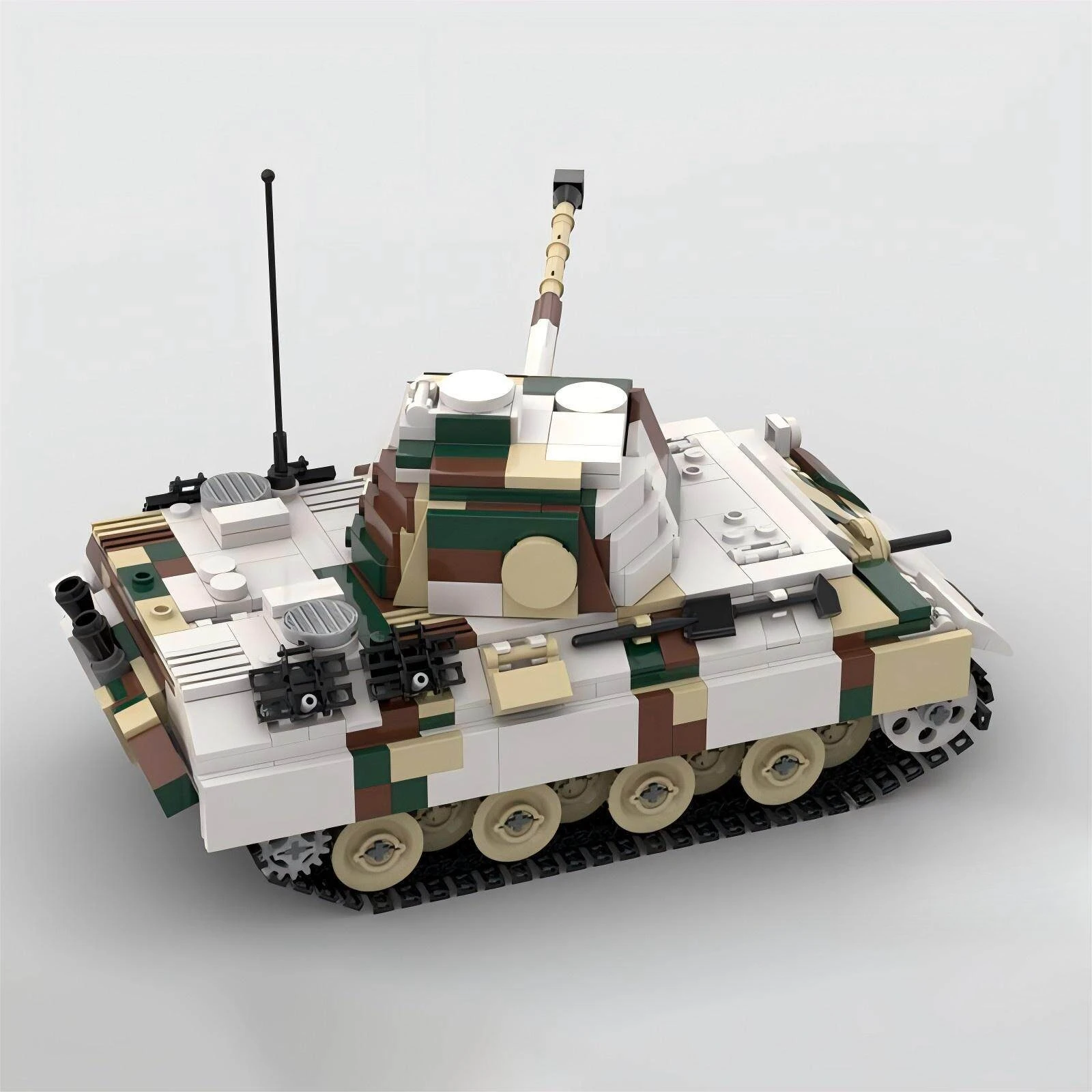 MOC Militär-Kriegsserie Angriffspanzer Baustein-Set Schwarzer Panther Panzermodell Kinder-Bausatz Spielzeug Erwachsenen-Jungen Geburtstagsgeschenke – Detail 8