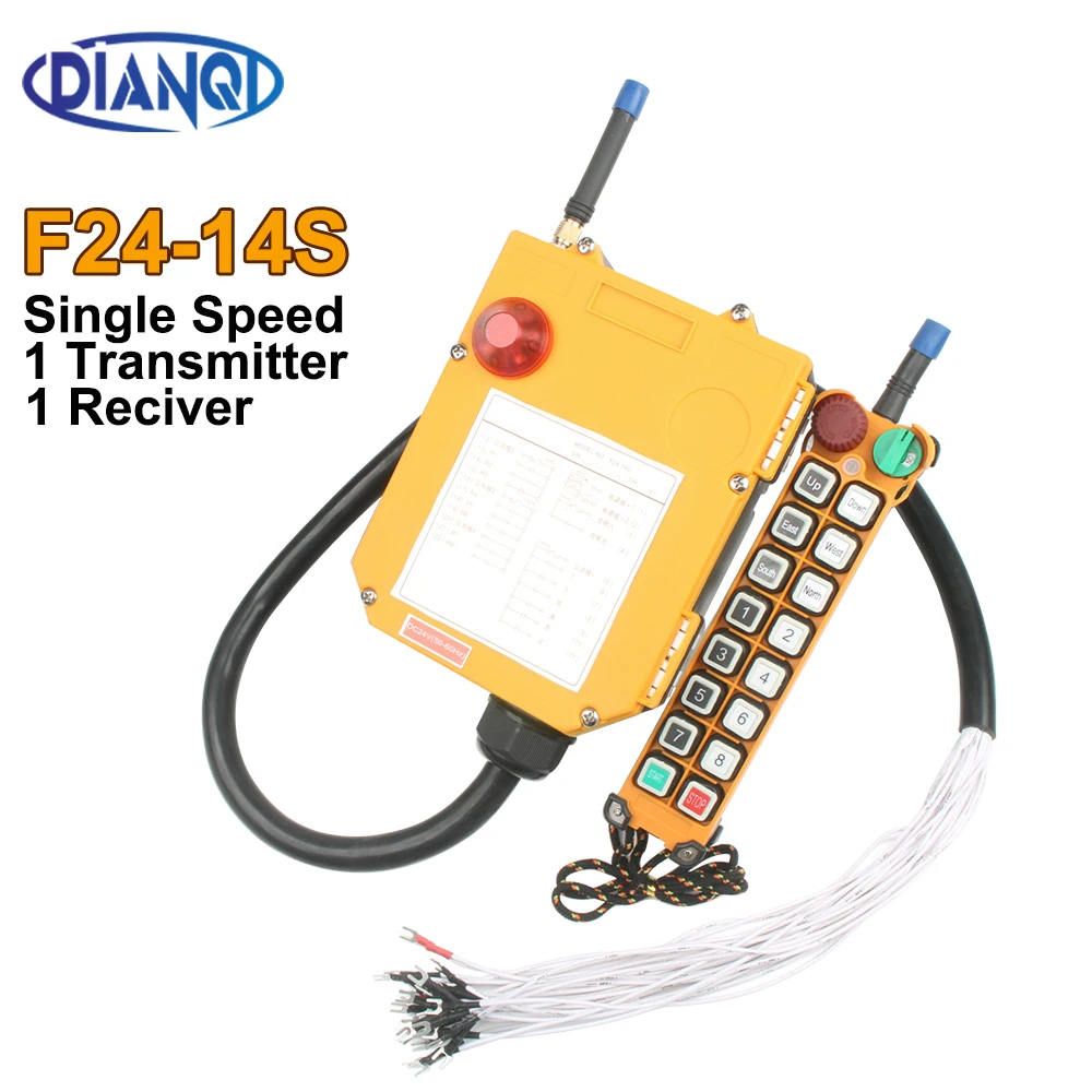 F24-14S Single Speed crane driving crane industrial wireless remote control industrial 24V 220V 380V 1Transmitter+1Receiver