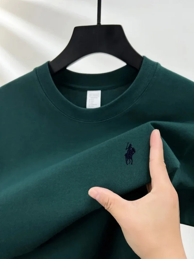 2026 Zomer Heren Gebreide Katoenen T-shirt met Korte Mouwen, Modieus en Comfortabel, Geprint, Ademend