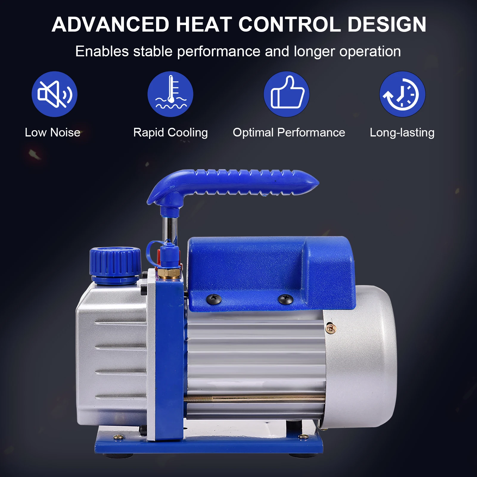 

4CFM Rotary Vane Vacuum Pump 110V with 1/4 Inch Flare Inlet Port | AC Repair Tools for Industrial Refrigeration Maintenance