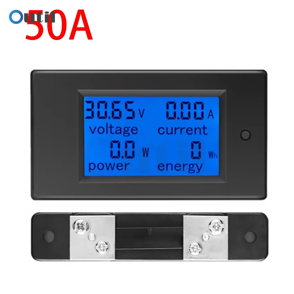 100A Digital Meter DC6.5-100V Voltmeter Ammeter DC Voltage Current Power Energy Detector Voltage LCD Display Power Meter