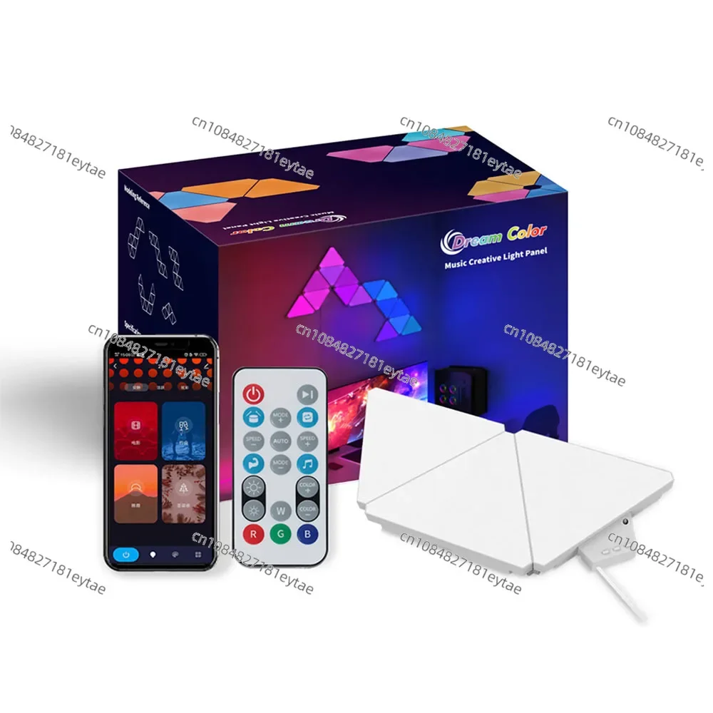 Graffiti WiFi Music Triangle Splicing Quantum Light E-sports Room TV Background RGB Ambient Light Strange Light Board