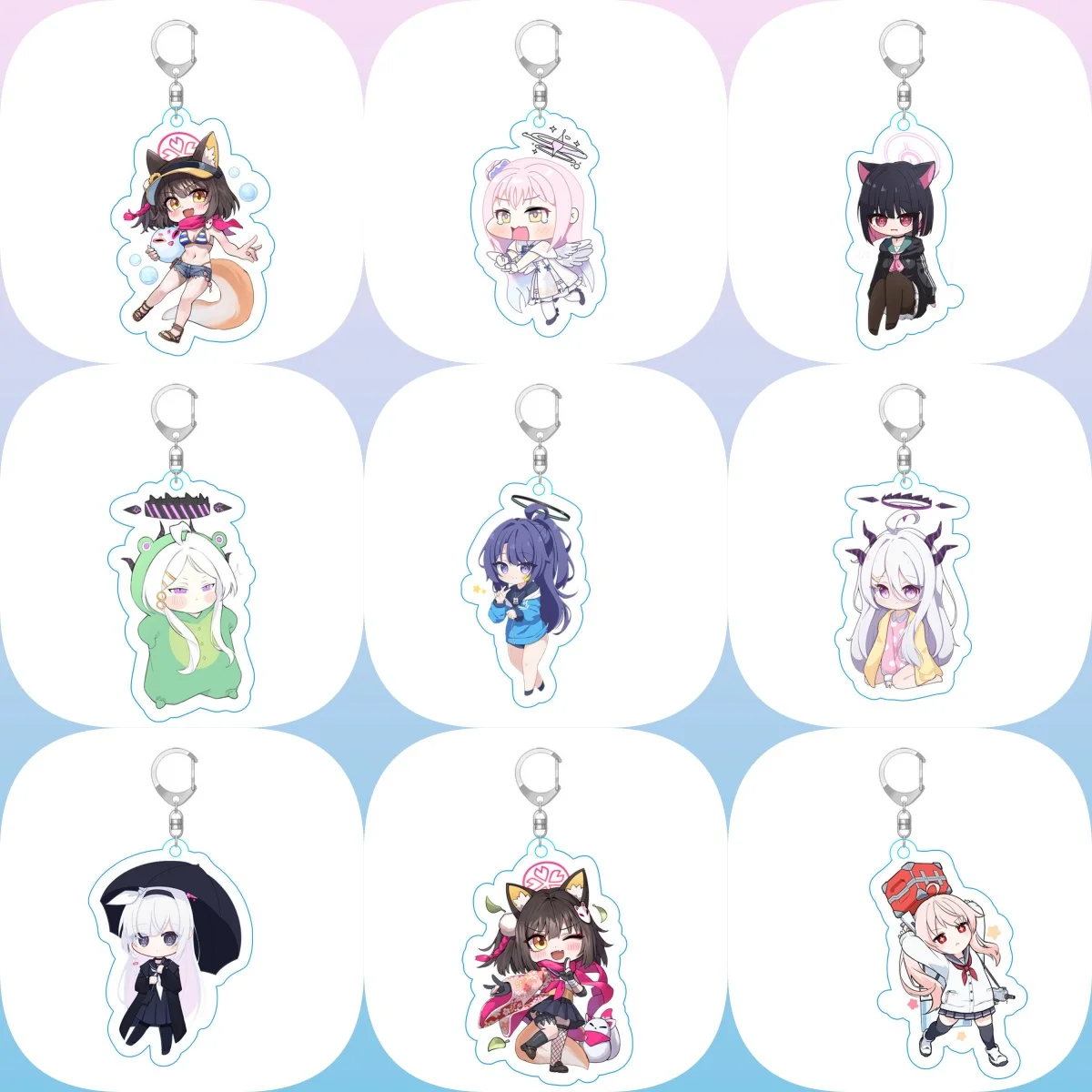 6CM Anime Blue Archive Acrylic Keychain Model Cosplay Characters Ornament Accessories Christmas Collection Gifts