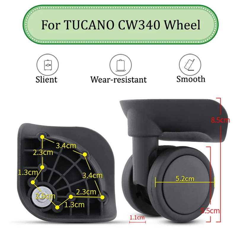 

Suitable For TUCANO CW340 Universal Wheel Trolley Case Wheel Replacement Luggage Pulley Sliding Casters wear-resistant Repair