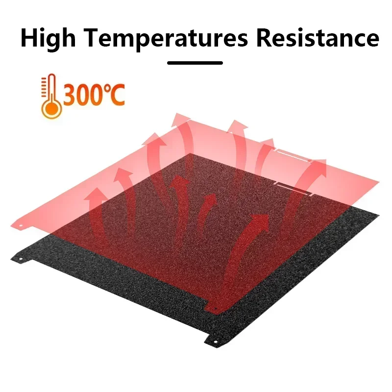 Black PEI Frosted Build Plate 370x370mm High Strength & Wear Resistance Easy Mode Steel Sheet for K2 For Creality K2 Plus