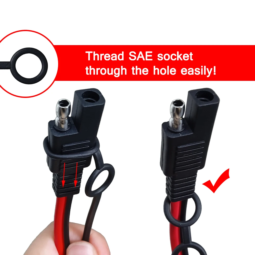 SAE Cable Dust Cap(Upgrade) 2 Pin Plug Stopper Replacement Rubber Waterproof Cover Lid Top Protect Solar Motor Harness Connector