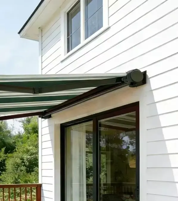 Motorized Retractable Awning Powder Coated Aluminum Alloy Sunshade Canopy Cover for Outdoor Garden Terrace Patio