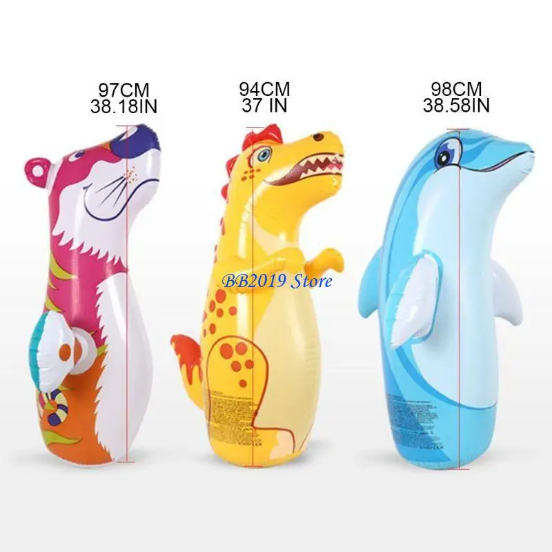 Q0KB 37in opblaasbaar bokszak speelgoedfeestjes puppy zwembad speelgoed voor jongens tieners leuke kinderen lucht gevulde