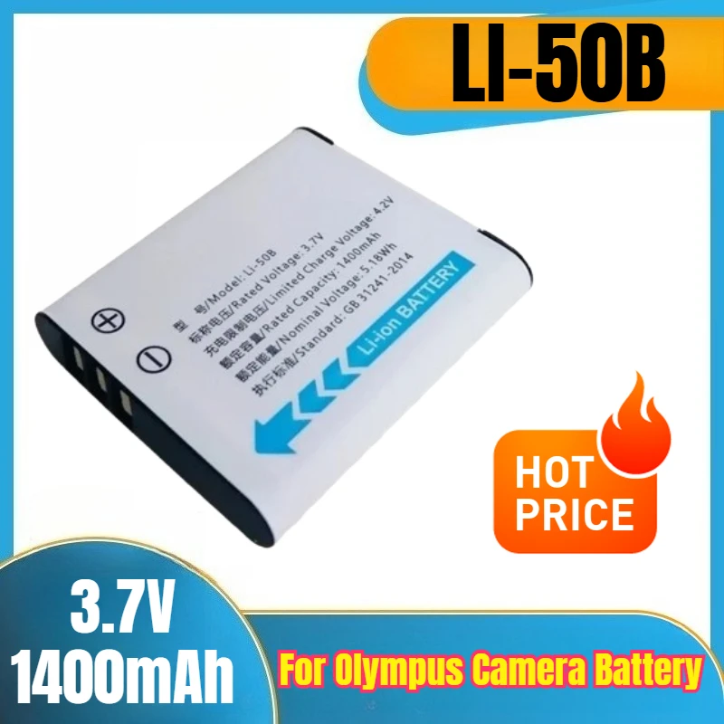 

LI-50B 3.7V 1400mAh Camera Battery for Olympus DZ105 U1010 U1020 U1030 U3000 U6000