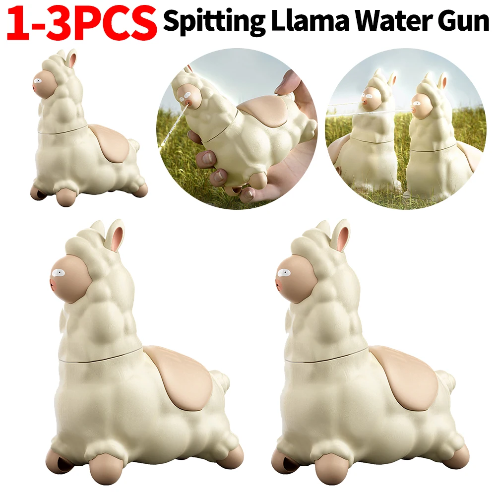 Espirando lhama brinquedo de água fácil de preencher engraçado lhama esguicho arma à prova de vazamento alpaca pulverizador de água interativo para banheira de praia à beira-mar