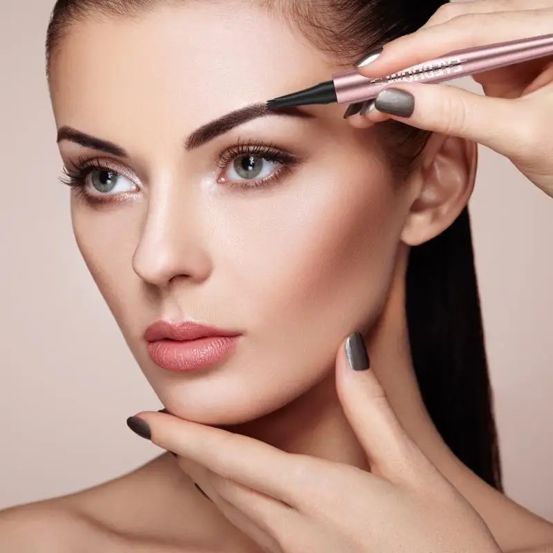 Crayon à sourcils imperméable durable stylo à sourcil liquide du stylo à sourcil avec 4 micro-fourchette pour recherche