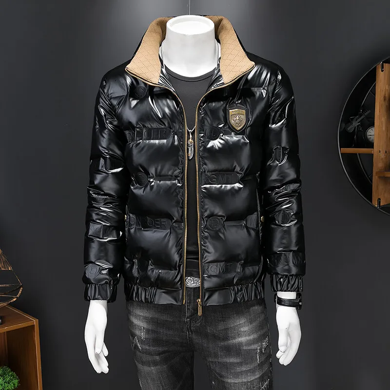 

Winter Men's Short Lightweight Warm Stand Collar down Jacket Fashionable Trendy Brand Waterproof Youth Outerwear Coat