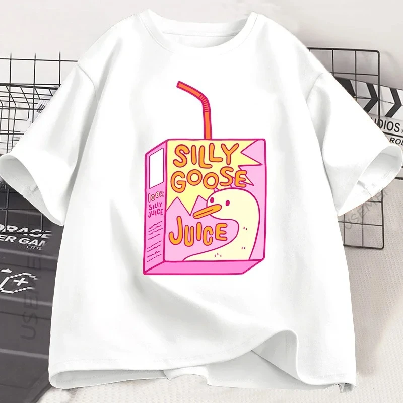 

Классическая футболка Silly Goose Juice, женские футболки, одежда, футболка с коротким рукавом и круглым вырезом, летняя женская рубашка с круглым вырезом