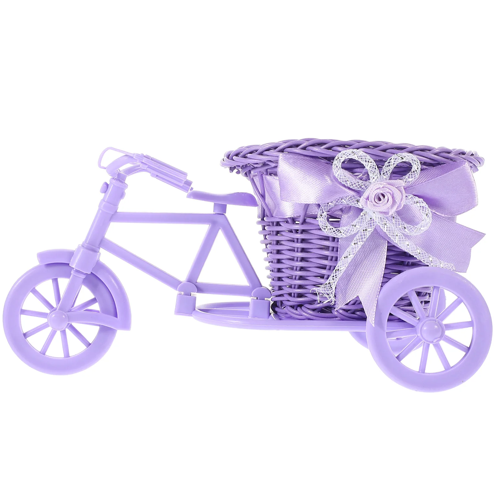 

1Pcs Stylish Wicker Flower Basket Bike Shaped Garden Display Vase Natural Fiber Storage Solution