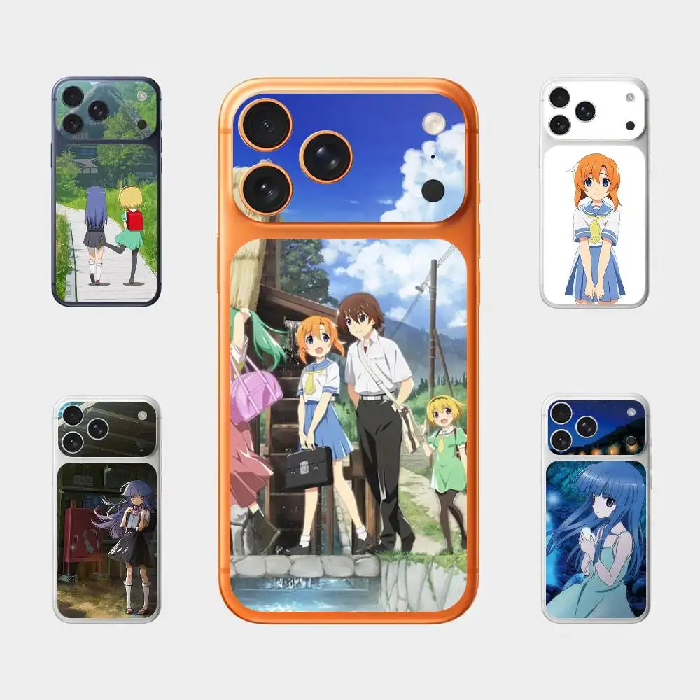 

H-Higurashii When They Cry Plain Decal Skin for iPhone 17 Pro Max Mini Back Film Cover Wrap Screen Anti-scratch Durable Sticker
