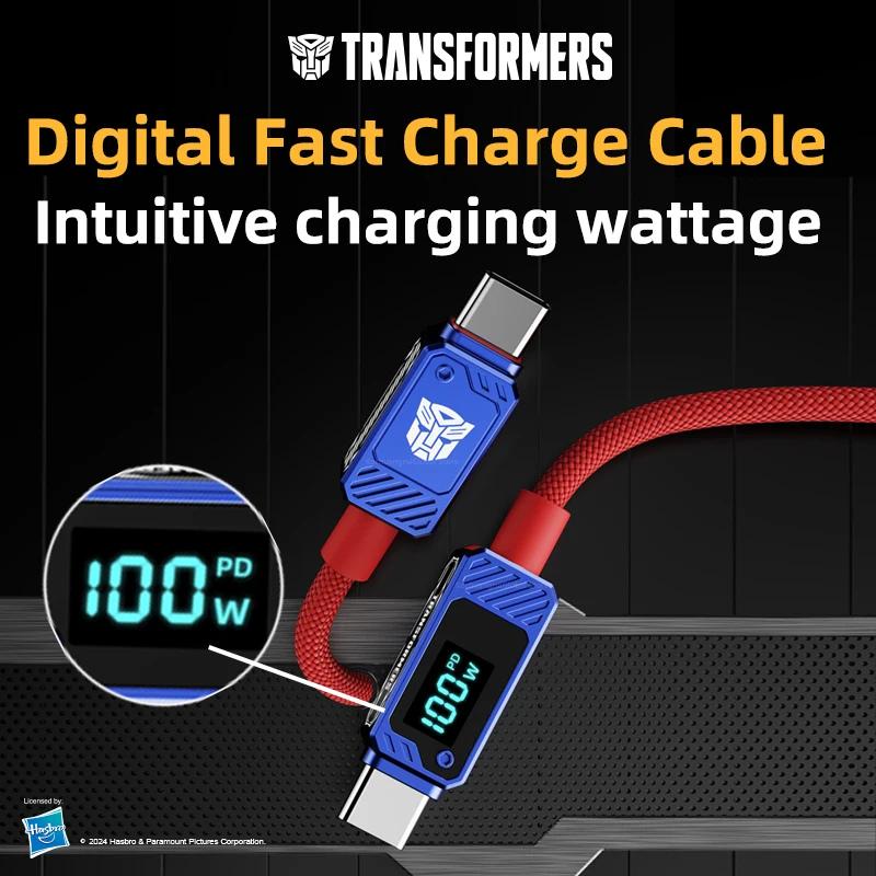Transformer 100W USB Type C To USB C Cable USB-C PD Fast Charging Charger Wire Cord For Macbook Samsung Type-C Nylon Cable 1M