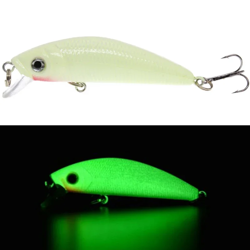 1Pcs 3D Luminous Night Fishing Bait 7cm 8g Bass Minnow Lures With Treble Hooks Artificial Hard Crankbaits Pike Carp Pesca Tackle