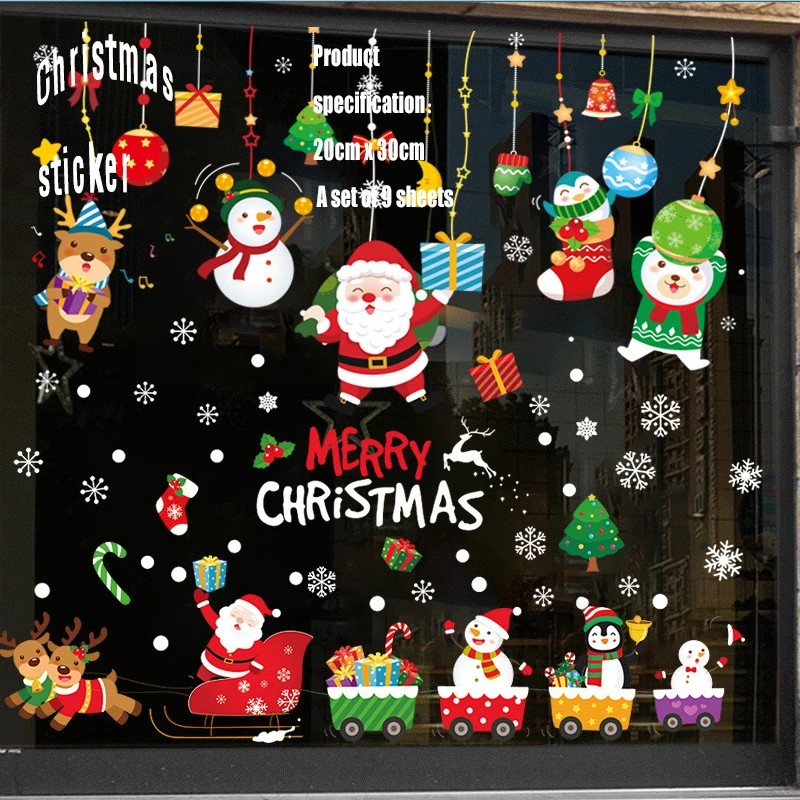 Fensteraufkleber für Weihnachten, Frohe Weihnachten, Heimdekoration, 2025, Kinderzimmer, Neujahr, Einkaufszentrum, Weihnachten, Fensteraufkleber