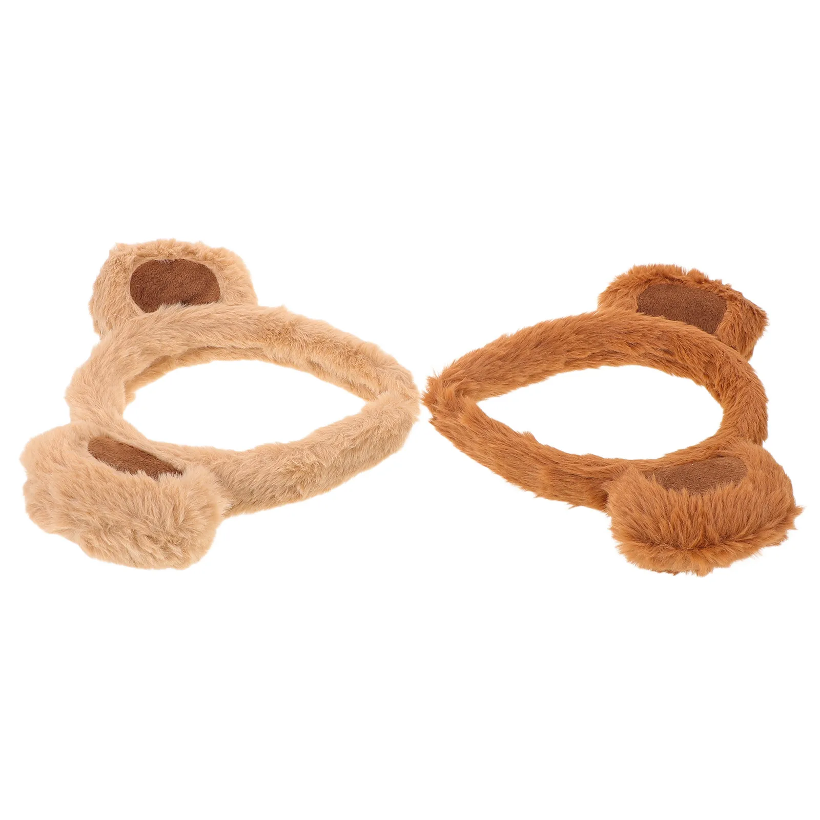 2Pcs Cute Bear Ear Headbands Soft Brown Animal Costume Accessories Party Hairband Festival Cosplay Animal Theme Headwear