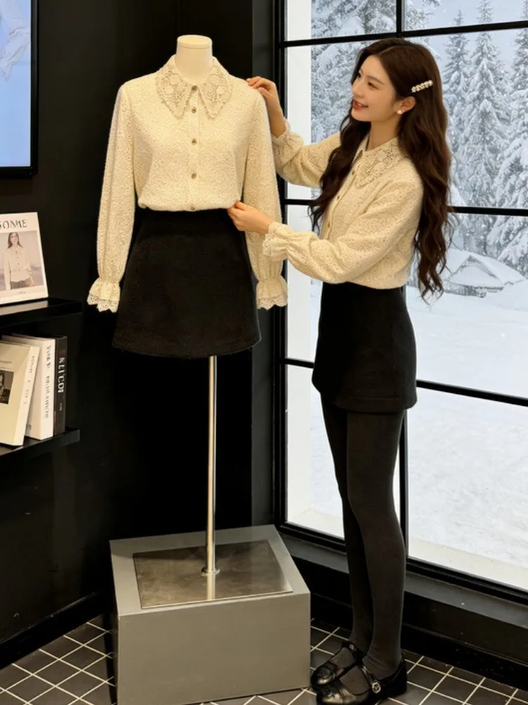 

Faionable Loose Long Sve Lace irt Женский дизайн Sensation Retro Sle Повседневный топ Дышащий приятный для кожи китайский профессиональный...