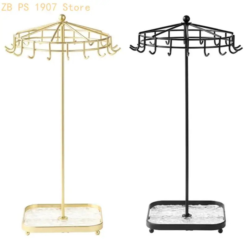 

Multifuntional Metal Acrylic Jewelry Display Rotating Tower Suitable for Necklace Bracelet Storage and Presentation 55KA