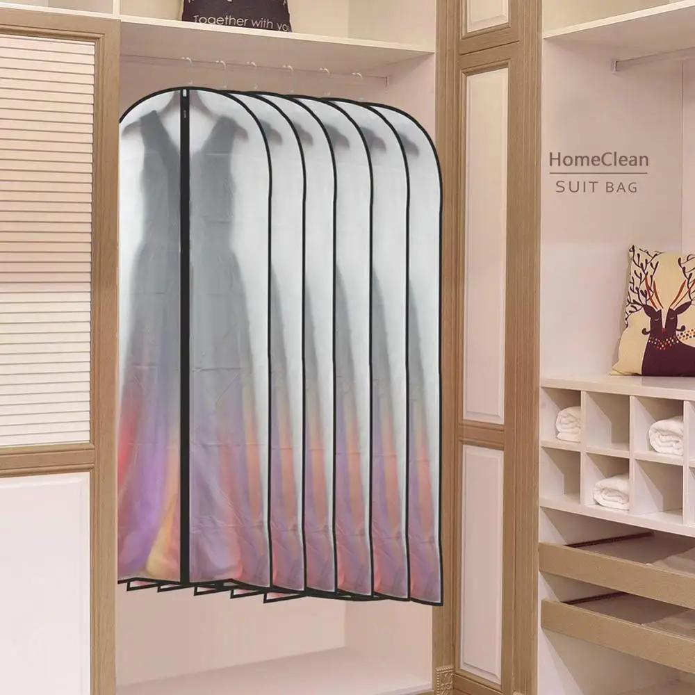 3Pcs Clothing Covers Clothes Dust Cover Transparent Thickened Washable Household Dust Cover Coat Suit Cover Hanging Clothes Bag