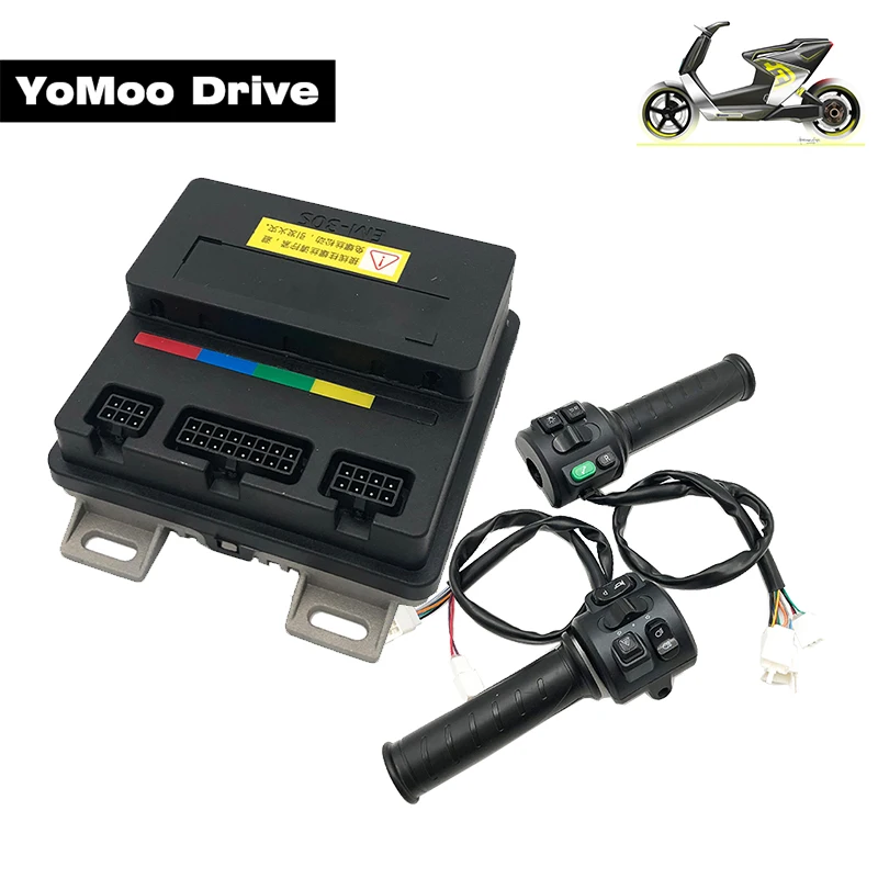 VOTOL EM30S Controller 500W-1000W   48V-72V Boost 40A BLDC Sine Wave Controller with T08 Throttle For QS Mid-drive Hub Motor