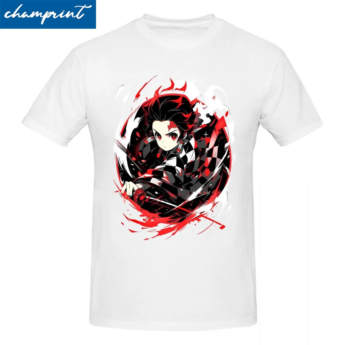 Men Women Tanjiro Demon Slayer T Shirt Anime Girl Nezuko Pure Cotton Tops Fashion Short Sleeve Tee Shirt Gift Idea T-Shirt