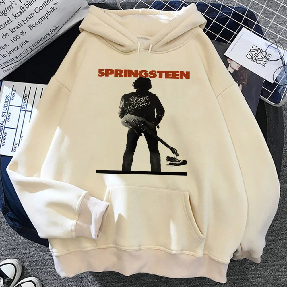 Bruce Spring Steen-Sudadera con capucha para mujer, ropa informal kawaii, divertida sudadera con patrón japonés, ropa deportiva con estampado de manga